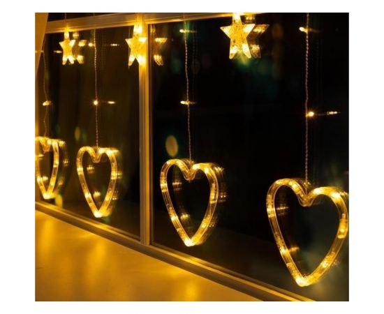 Бахрома Luazon DECOR Сердце, IP20, Ш2.4 м, В0.9 м, Н.С. LED-186-220V, 8 режимов, теплый белый 4356978 – изображение 3