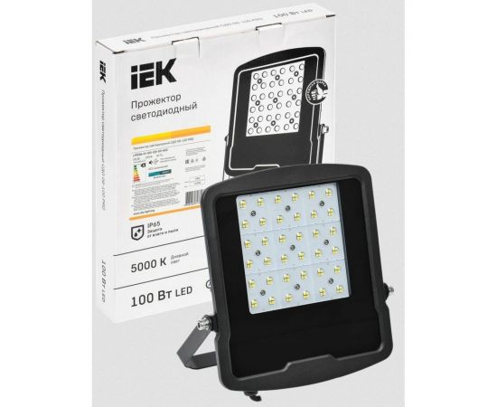 Прожектор IEK LED СДО 08-100 PRO 120град 5000К IP65 черный LPDO8-01-100-120-50-K02 – изображение 3