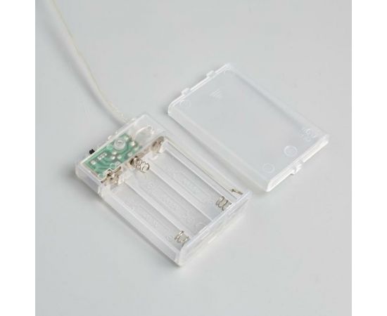 Гирлянда-нить Luazon ROSA Мишура, IP20, 1 м, серебристая нить, LED1608-100-4.5V, 3хАА, 2 режима, теплый белый 5198400 – изображение 3