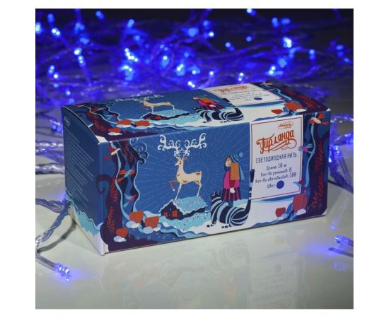 Гирлянда-нить Luazon ECO, IP20, 10 м, Н.С. LED-100-220V, 8 режимов, СИНИЙ 3556782 – изображение 3