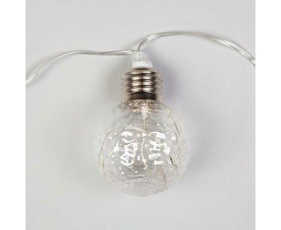 Гирлянда-нить Luazon ROSA, 3 м, лампочки-шары, 5 см, IP20, серебристая нить, LED-80-12V, 8 режимов, белый 6929865 – изображение 4