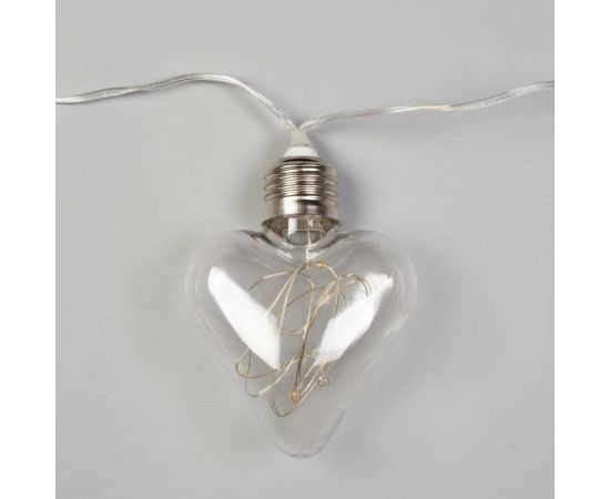 Гирлянда-нить Luazon ROSA, 3 м, лампочки-сердца, 8 см, IP20, серебристая нить, LED-80-12V, 8 режимов, теплый белый 6929855 – изображение 4