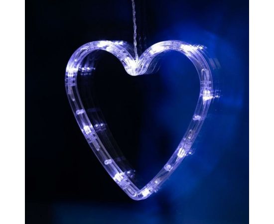Бахрома Luazon DECOR Сердце, IP20, Ш2.4 м, В0.9 м, Н.С. LED-186-220V, 8 режимов, белый 4356977 – изображение 4