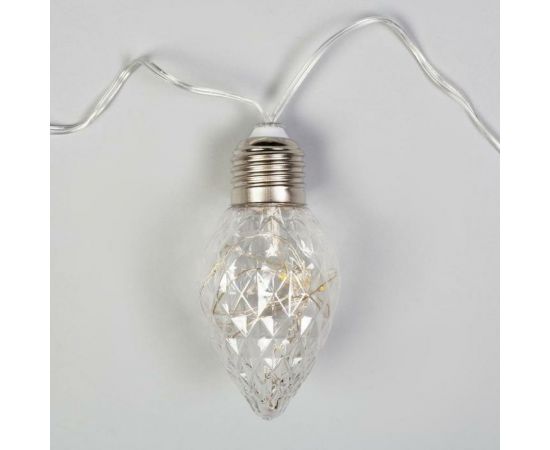 Гирлянда-нить Luazon ROSA, 3 м, лампочки-шишки, 8 см, IP20, серебристая нить, LED-80-12V, 8 режимов, теплый белый 6929862 – изображение 4