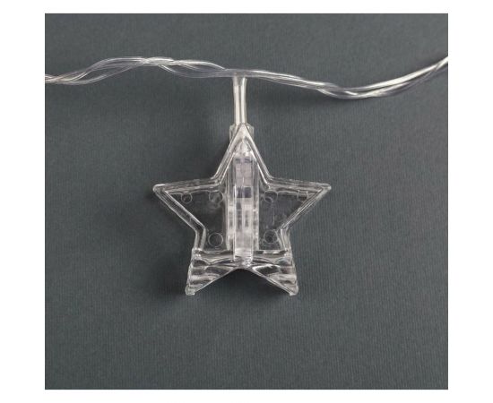 Гирлянда-нить Luazon DCR, 4.5 м, прищепки звезда, IP20, Н.С., LED-20-220V, фиксинг, теплый белый 4445725 – изображение 4