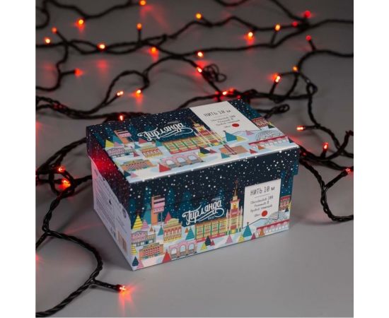 Нить Luazon ECO IP44, 10 м, Н.Т. LED-100-220V, 8 режимов, красный 671659 – изображение 4