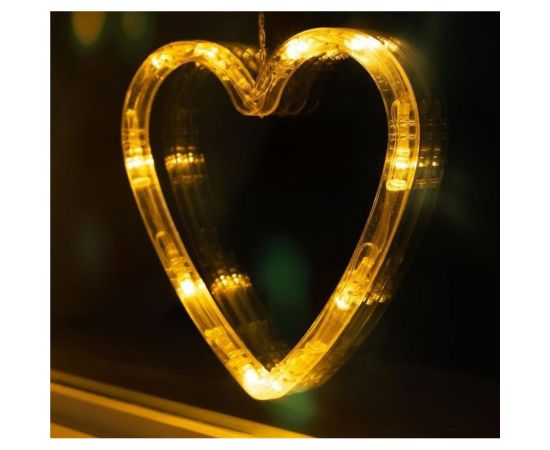 Бахрома Luazon DECOR Сердце, IP20, Ш2.4 м, В0.9 м, Н.С. LED-186-220V, 8 режимов, теплый белый 4356978 – изображение 4