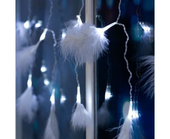 Занавес Luazon DECOR Перья, 3х1.4м, Н.С. LED-80-220V, 8 режимов, белый 6929895 – изображение 4