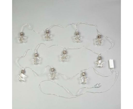 Нить Luazon ROSA 3 м, с насадками Лампочки звездочки 8 см, IP20, Н.С. LED-80-12V, 8 режимов, теплый белый 6929859 – изображение 4