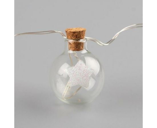 Нить Luazon DCR 1.6 м, с насадками Елочные шары 2 см, IP20, Н.С. LED-15, АА*2, теплый белый 5864408 – изображение 5