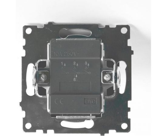 3-клавишный выключатель STEKKER (механизм), gls10-7108-05, 250v, 10а, серия катрин, черный, 49172 – изображение 5