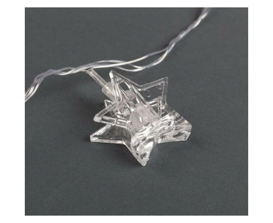 Гирлянда-нить Luazon DCR, 4.5 м, прищепки звезда, IP20, Н.С., LED-20-220V, фиксинг, теплый белый 4445725 – изображение 5