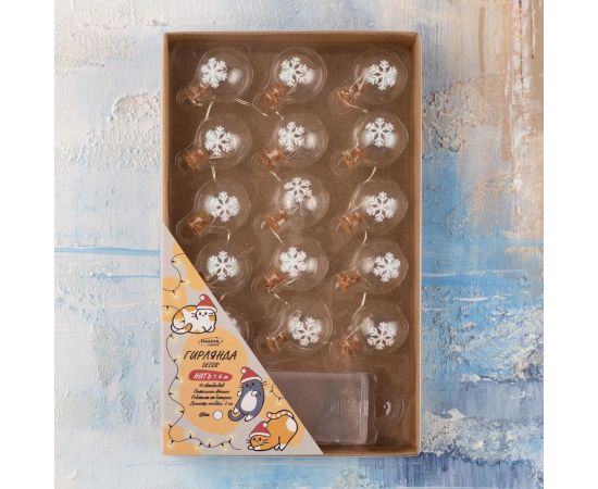 Нить Luazon DCR Елочные шары, 1.6 м, белый 5864410 – изображение 6