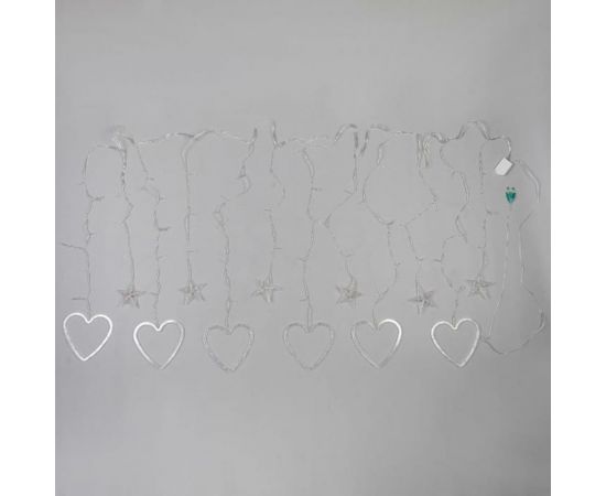 Бахрома Luazon DECOR Сердце, IP20, Ш2.4 м, В0.9 м, Н.С. LED-186-220V, 8 режимов, белый 4356977 – изображение 7