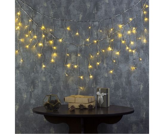 Бахрома Luazon ECO IP20, Ш3 м, В0.5 м, Н.С. LED-80-220V, 8 режимов, теплый белый 3556846 