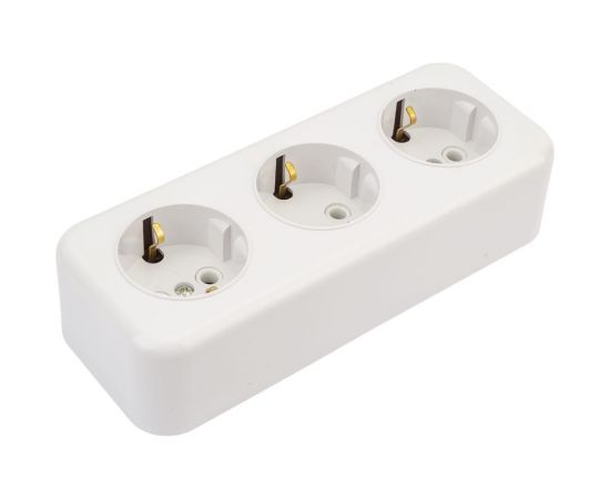 3-местная розетка SVET RA 16-343-Белый открытой установки с заземлением EV0311-0013 