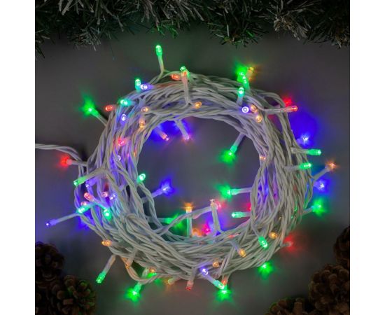 Гирлянда-нить Luazon ECO, IP44, 10 м, Н.Б., LED-100-220V, 8 режимов, мульти 3584134 