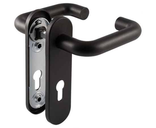 Ручка на планке для противопожарных дверей НОРА-М ПП-02-72 мм, нейлон, черный 18556 