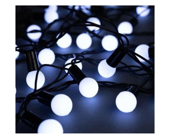 Гирлянда-нить Luazon DCR, IP44, шарики d 1.5 см, 10 м, Н.Т. LED-100-220V, 8 режимов, белый 671565 