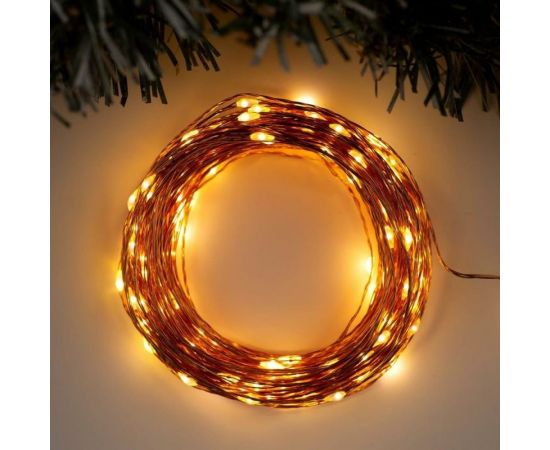 Гирлянда-нить Luazon ROSA, IP20, 20 м, Н.М. LED-200-12V, БП в комплекте, фиксинг, теплый белый 5198373 