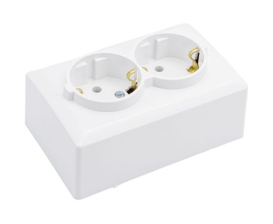 Двойная розетка Vesta Electric Mega с заземлением Mega F00050203BEL 