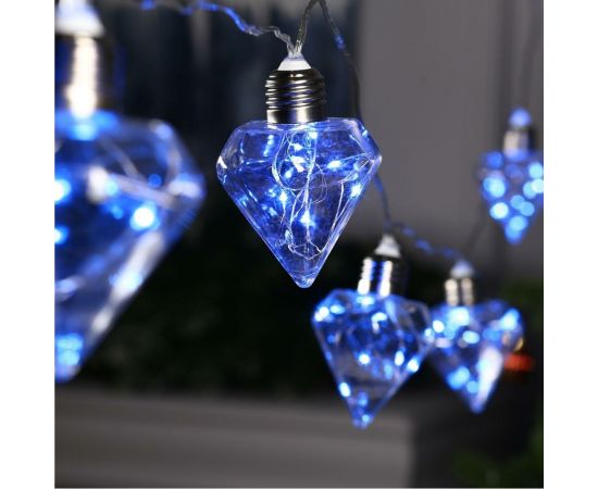 Нить Luazon ROSA 3 м, с насадками Лампочки кристалл 5 см, IP20, Н.С. LED-80-12V, 8 режимов, синий 6929871 