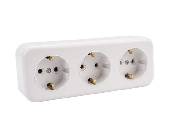 3-местная розетка SVET RA 16-343-Белый открытой установки с заземлением EV0311-0013 – изображение 2