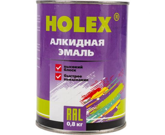 Алкидная автоэмаль HOLEX 201 белая, 0.8 кг HAS-59007 – изображение 2