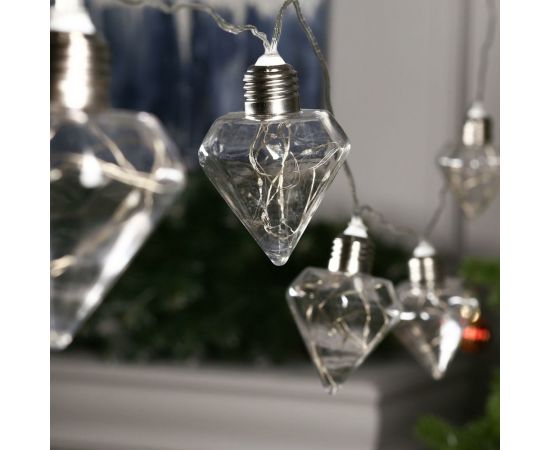 Нить Luazon ROSA 3 м, с насадками Лампочки кристалл 5 см, IP20, Н.С. LED-80-12V, 8 режимов, синий 6929871 – изображение 2