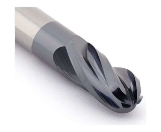 Фреза сферическая (радиусная) твердосплавная по металлу 10х22х72 мм, хв-к 10 мм, Z4 CNCINS PMK13.z4.10.22.72.30.D10 TiAlN – изображение 2
