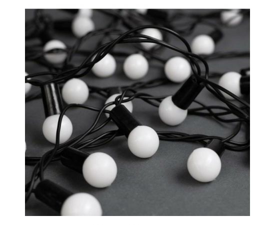 Гирлянда-нить Luazon DCR, IP44, шарики d 1.5 см, 10 м, Н.Т. LED-100-220V, 8 режимов, белый 671565 – изображение 2