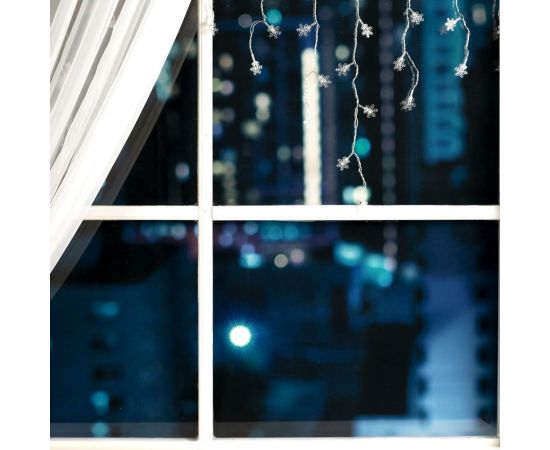 Бахрома Luazon DECOR Снежинки 3 см, IP20, Ш1.8 м, В0.5 м, Н.С. LED-48-220V, моргает, RGRB 3556861 – изображение 3