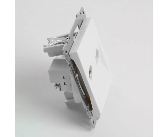 Розетка STEKKER телевизионная + компьютерная RJ-45 (механизм), gls00-7106-01, 75 ом, 5-862мгц, серия катрин, белый, 49181 – изображение 3