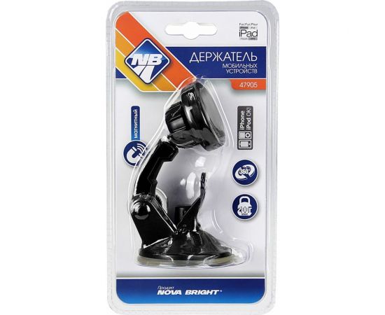 Магнитный держатель мобильного устройства Nova Bright на присоске с фиксатором 47905 – изображение 3
