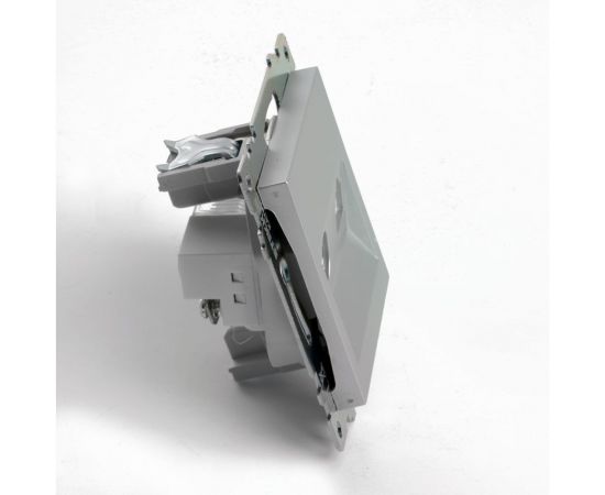 Розетка телевизионная + компьютерная RJ-45 STEKKER (механизм), gls00-7106-03, 75 ом, 5-862мгц, серия катрин, серебро, 49183 – изображение 3