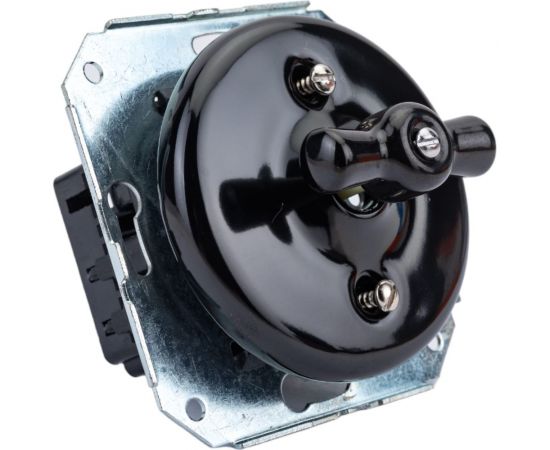 2-клавишный выключатель Retrika ретро, керамика, серия Colony, черный CG01-08 – изображение 3