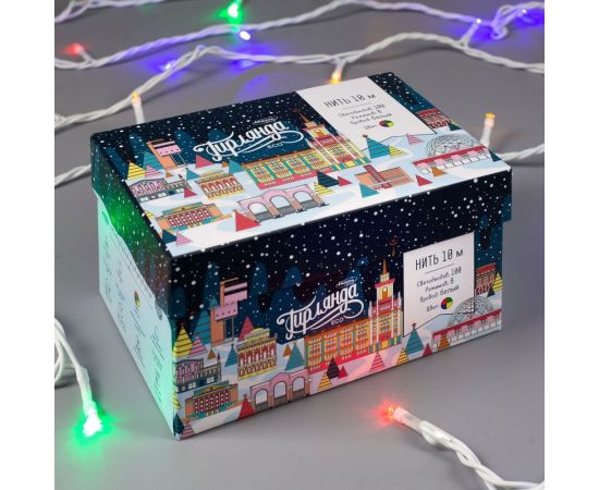 Гирлянда-нить Luazon ECO, IP44, 10 м, Н.Б., LED-100-220V, 8 режимов, мульти 3584134 – изображение 4