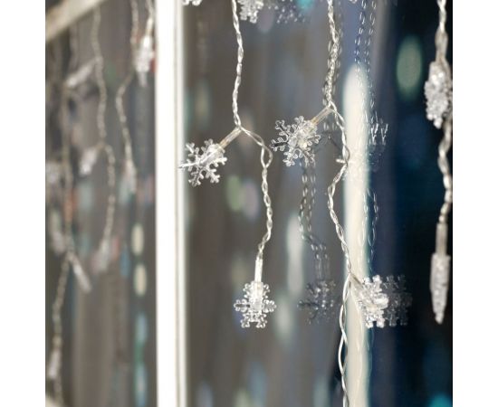 Бахрома Luazon DECOR Снежинки 3 см, IP20, Ш1.8 м, В0.5 м, Н.С. LED-48-220V, моргает, RGRB 3556861 – изображение 4