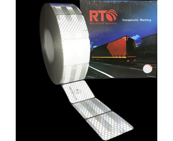 Световозвращающая сегментированная лента для тентов RTLITE RT-V104 50 мм х 50 м, белая RT-V104SW – изображение 4