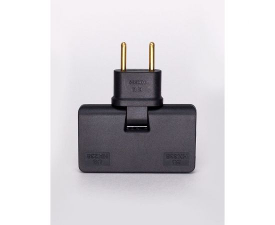 Сетевой электрический плоский поворотный тройник в розетку idealim Черный black – изображение 5