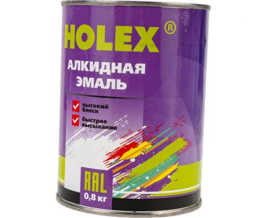 Алкидная автоэмаль HOLEX 201 белая, 0.8 кг HAS-59007 – изображение 5