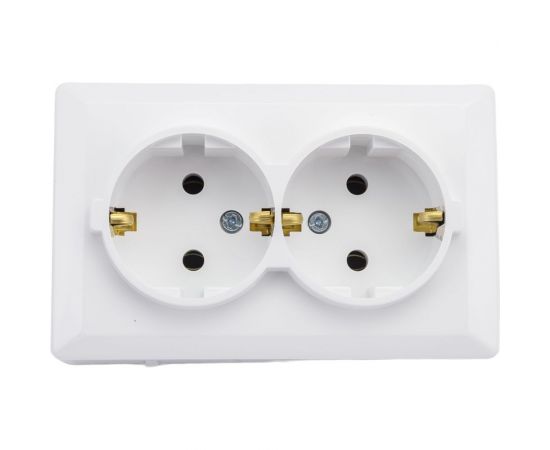 Двойная розетка Vesta Electric Mega с заземлением Mega F00050203BEL – изображение 5