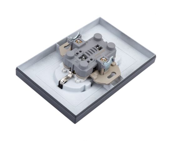 Двухместная розетка UNIVersal серия афина с/з, з/ш, с/у, 16а, 220в, графит еврослот A0050-Gr – изображение 5