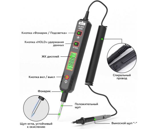 Автомобильный тестер AC/DC напряжения и обрыва цепи iCarTool IC-U100B – изображение 7