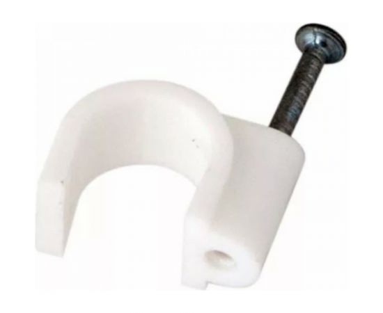 Круглый крепеж кабеля REXANT 20 мм, белый 50шт 07-4020 