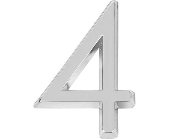 Самоклеящаяся цифра FUARO "4" ABS (50x37) CP хром 46905 