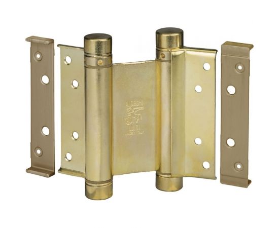 Барная пружинная петля двойного действия ALDEGHI LUIGI SPA 75х34х28 мм, цвет: латунь, к-т: 2 шт + ключ с декоративными ??урупами 101AO075B2 