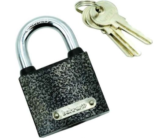 Навесной замок BOHRER ПД-32 автомат, дужка сталь 5 мм, 3 ключа 71010321 