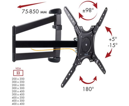 TV кронштейн VLK TRENTO 19 black 51039 – изображение 16