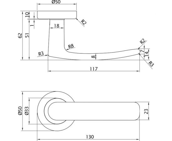Ручка DOORLOCK DL Звездная линия Rigel M027 OC полированный хром A=35-55 мм 73500 – изображение 2